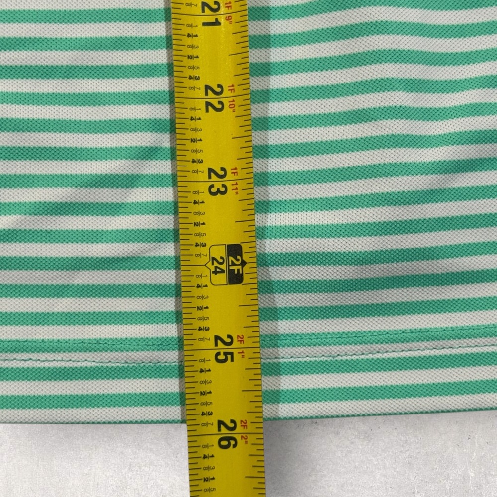 Cutter & Buck Glenlivet Scotch Polo Shirt Large Green Striped Short Sleeve Golf - Picture 7 of 11